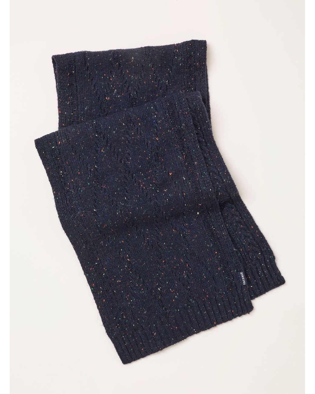 FatFace Blue Fatface Cable Knit Scarf for men