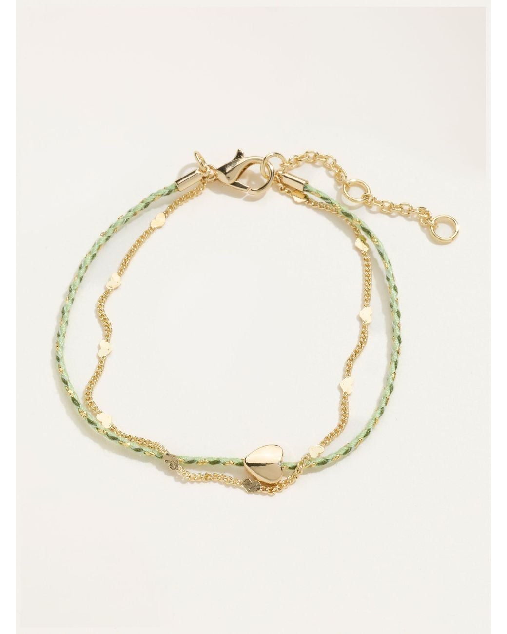 FatFace Natural Fatface Heart Cord Bracelet
