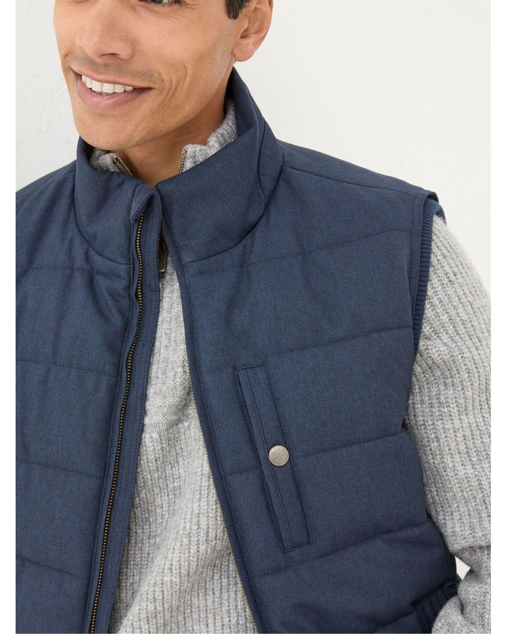 FatFace Blue Exmouth Quilted Gilet for men