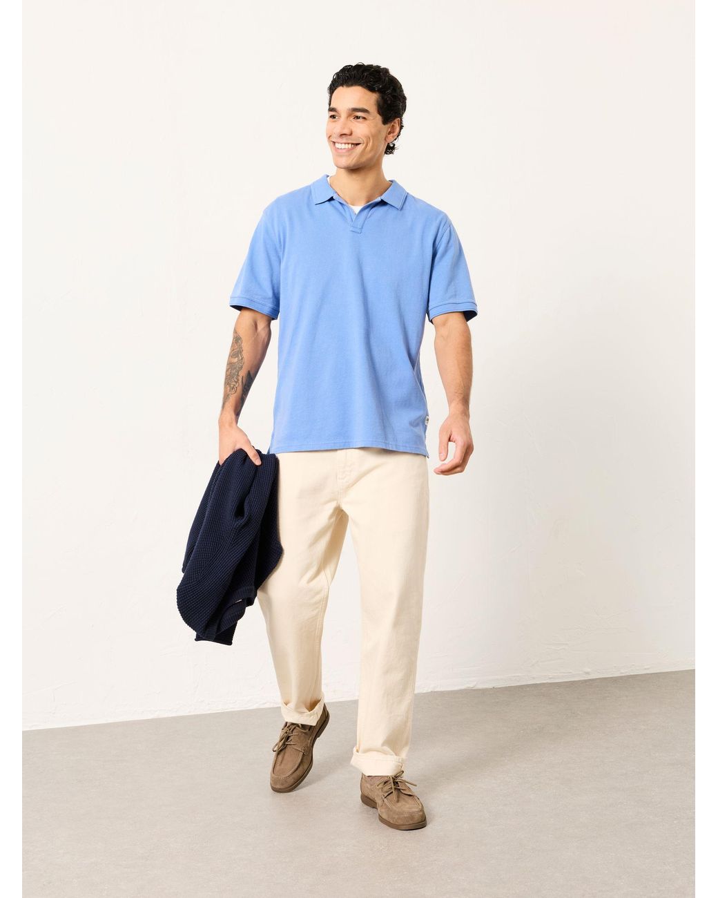 FatFace Blue Fatface Ashton Relaxed Fit Notch Polo for men