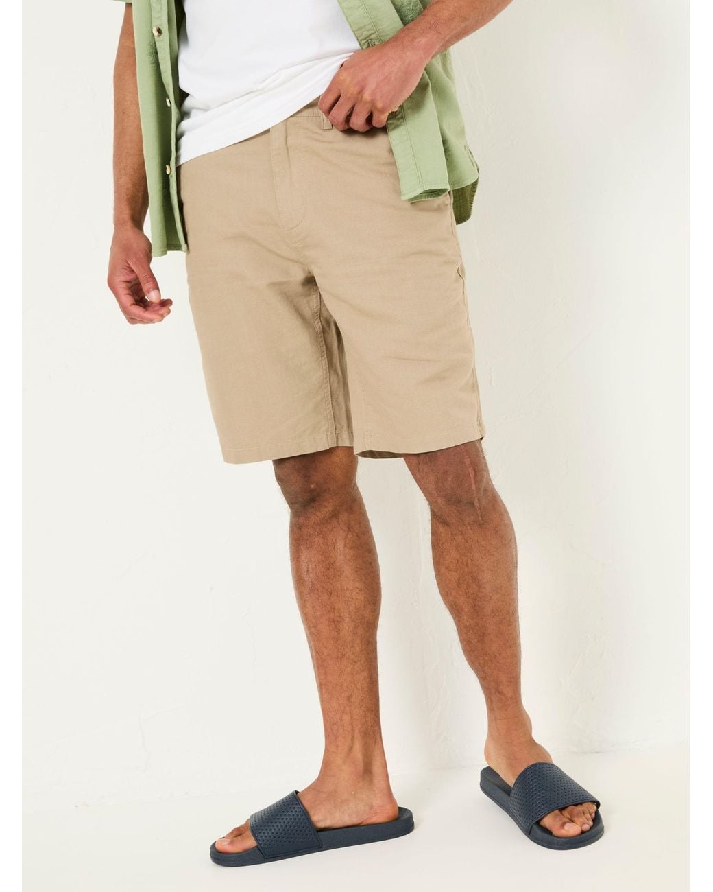 FatFace Natural Mawes Cotton Linen Chino Shorts for men
