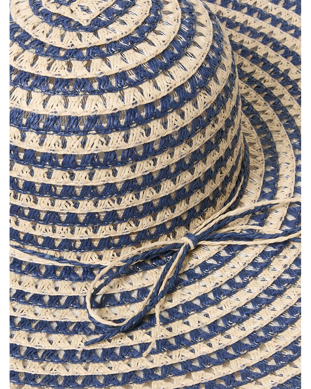 FatFace Gray Stripe Straw Sun Hat
