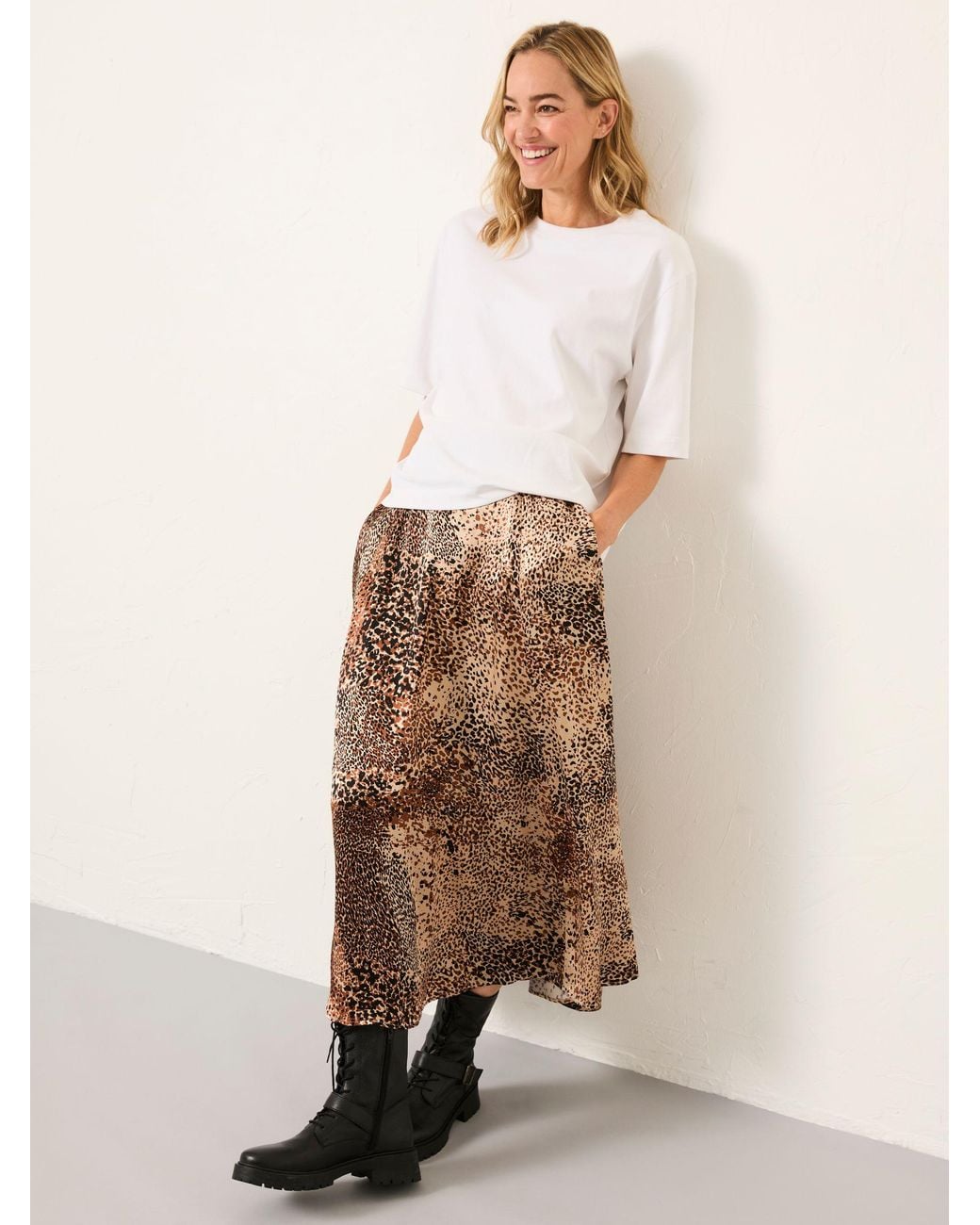 FatFace Brown Sadie Midi Skirt