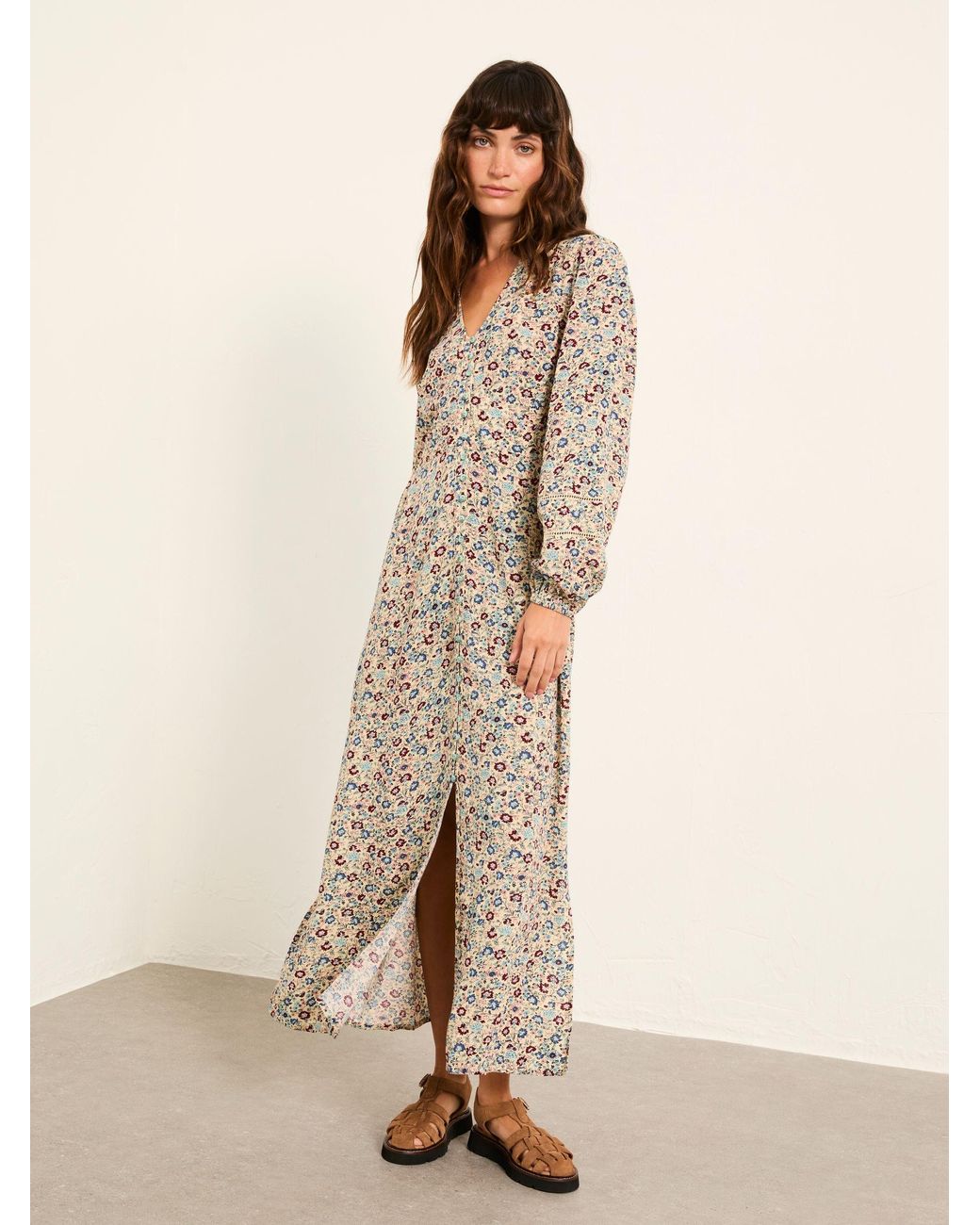 FatFace Natural Fatface Solene Petite Midi Dress