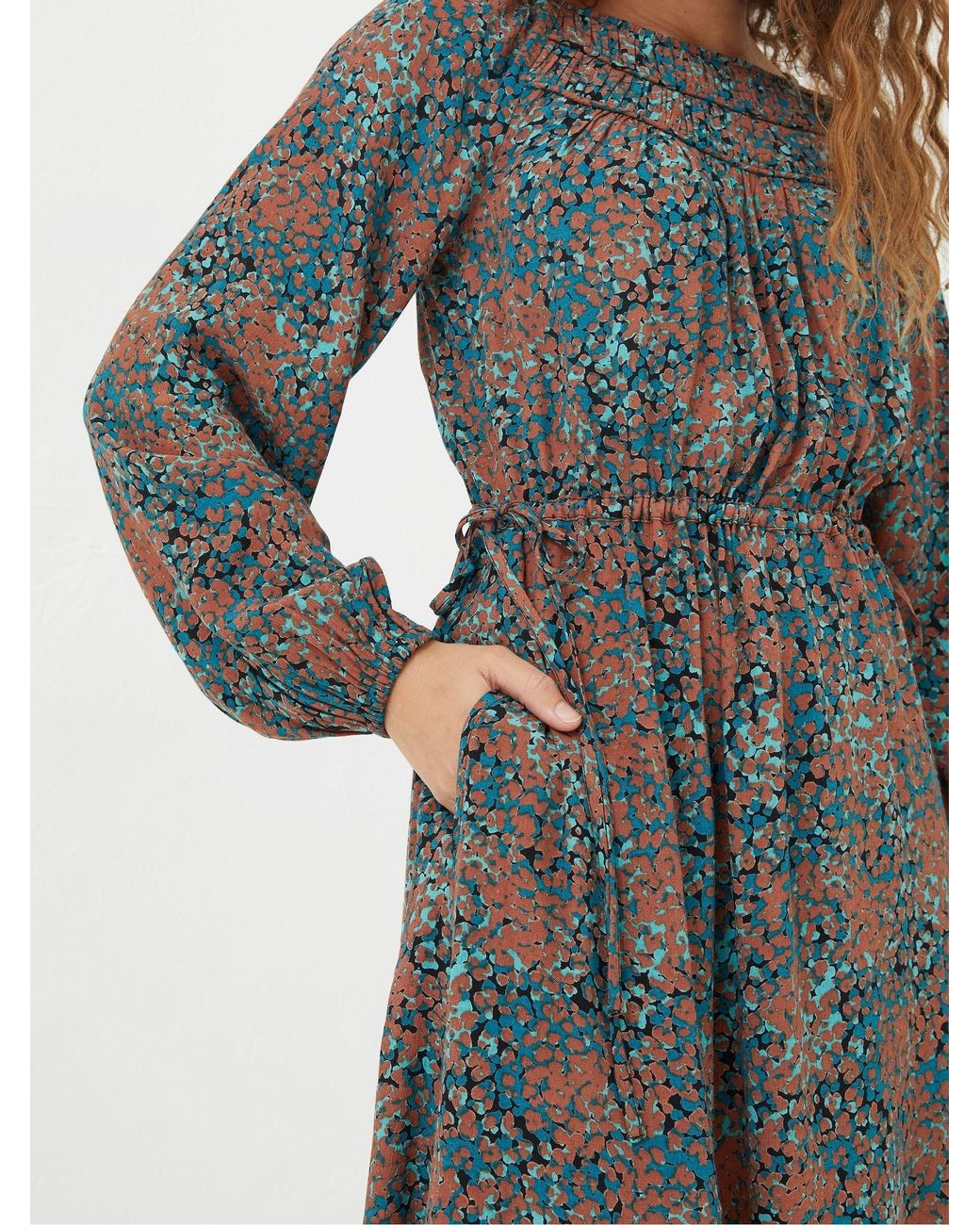 FatFace Gray Taylor Textured Spot Dress