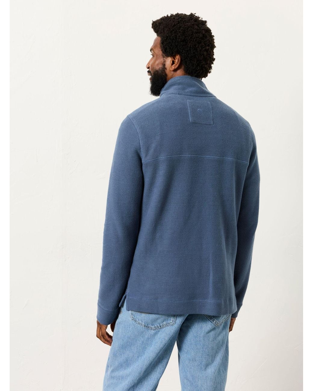 FatFace Blue Trescowe Quarter Neck Sweat for men