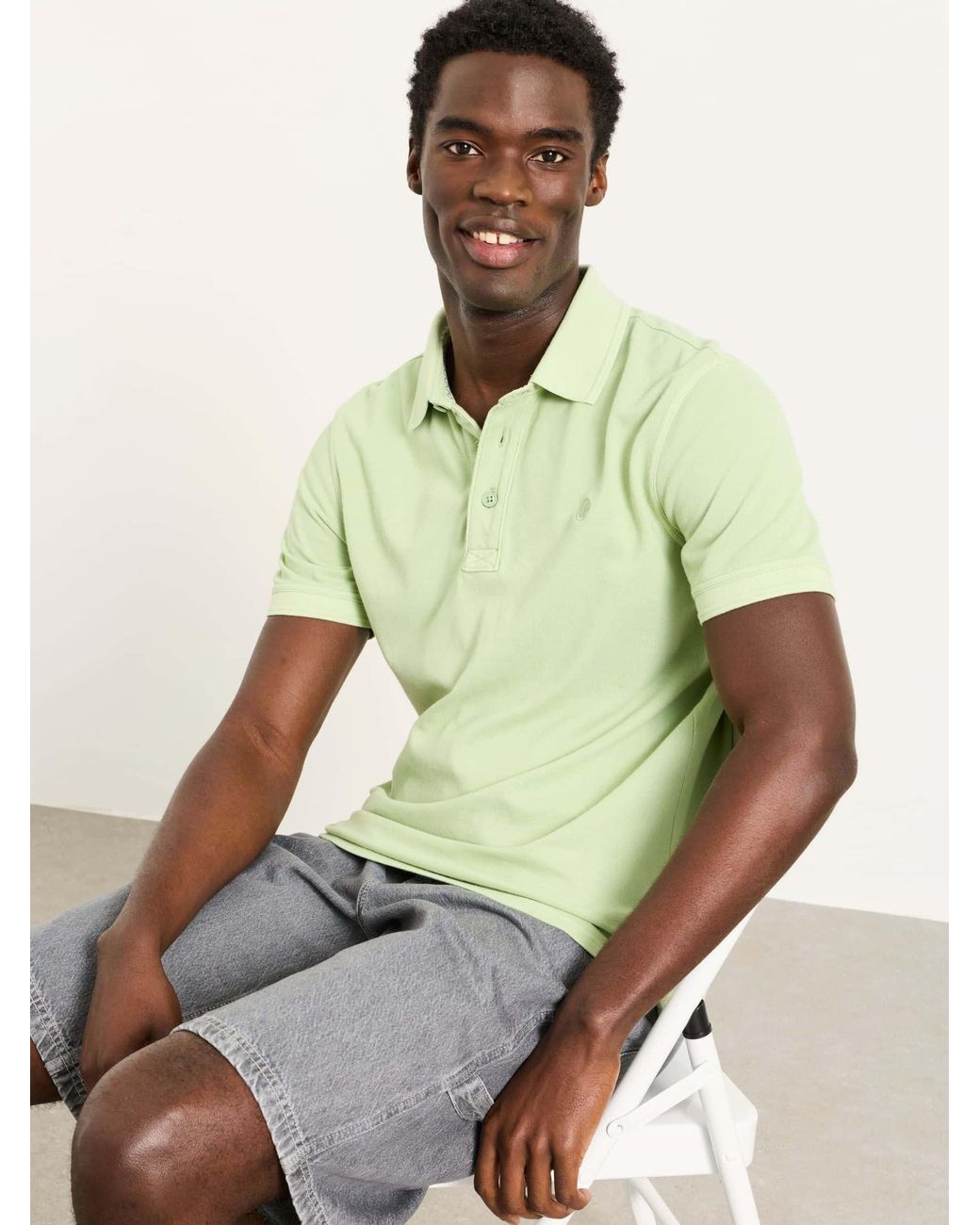 FatFace Green Short Sleeve Pique Polo Shirt for men