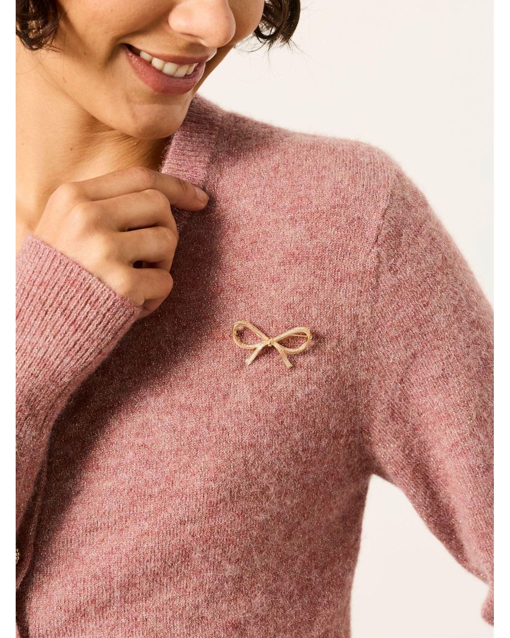 FatFace Pink Bow Brooch