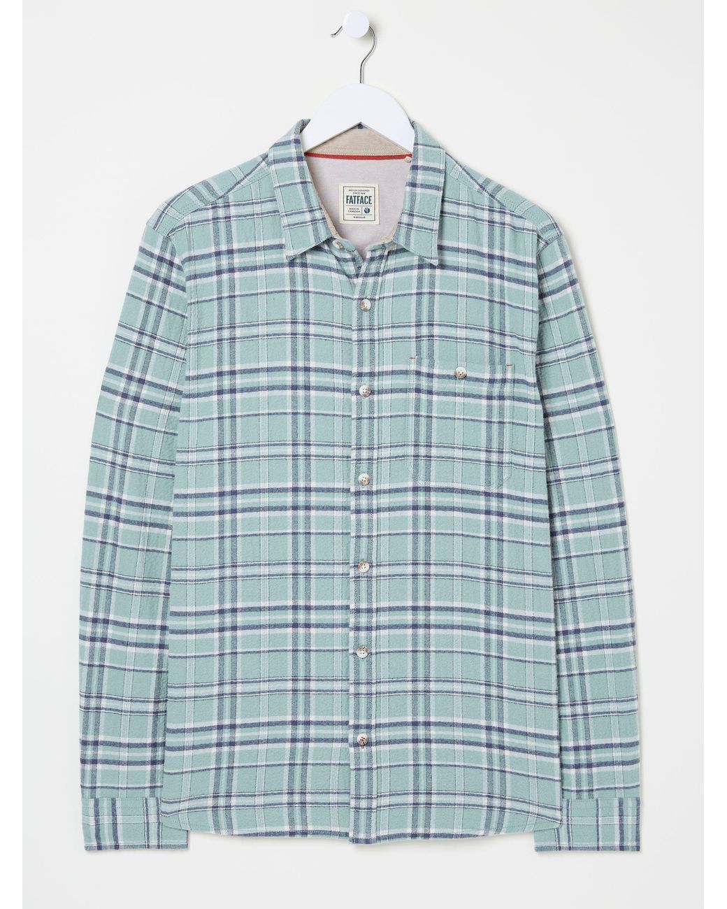 FatFace Blue Long Sleeve Trent Check Shirt for men