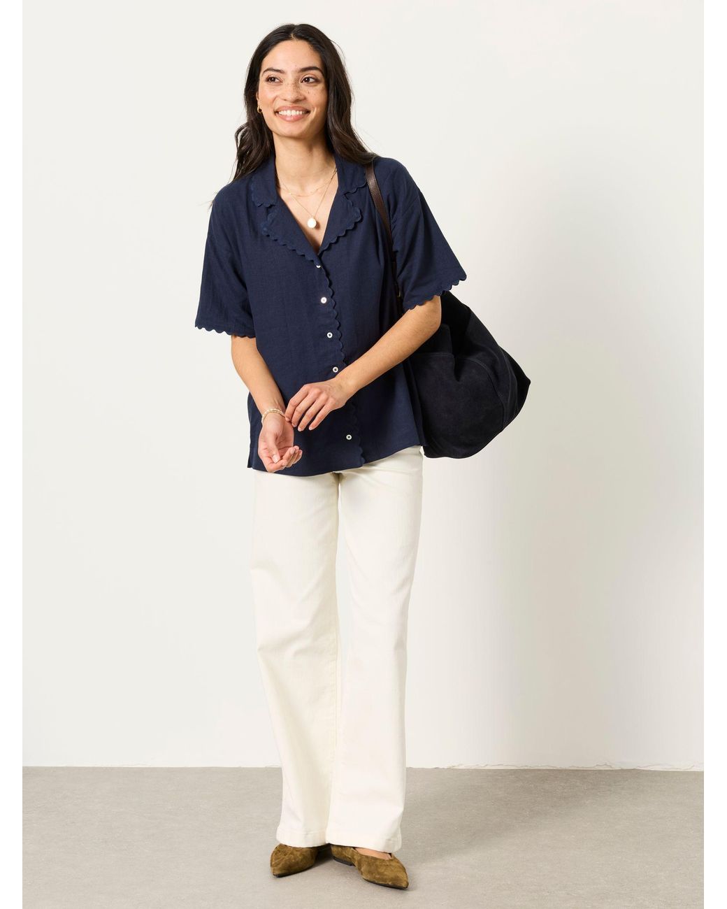 FatFace Blue Fatface Kara Linen Shirt