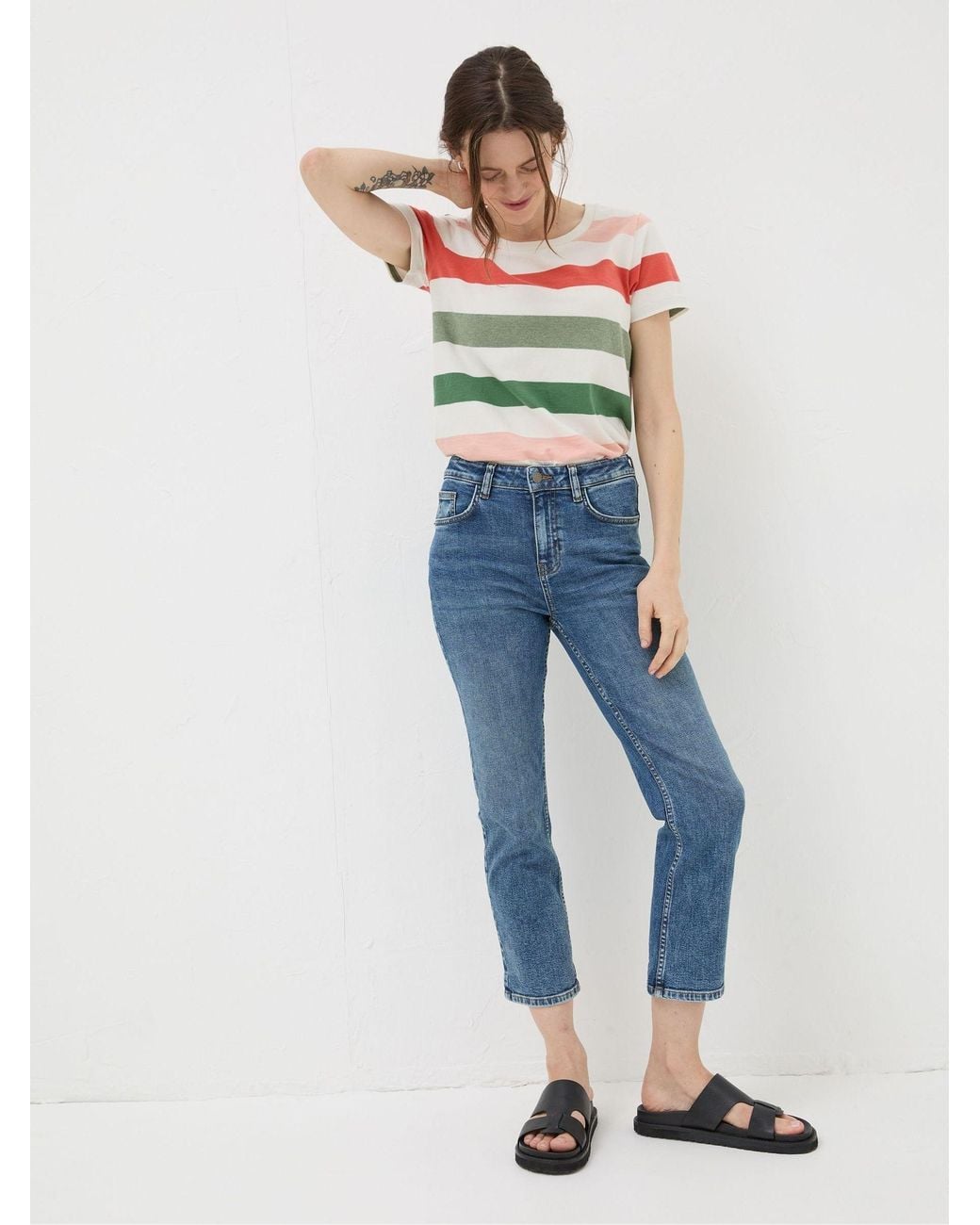FatFace Blue Capri Sway Cropped Jeans