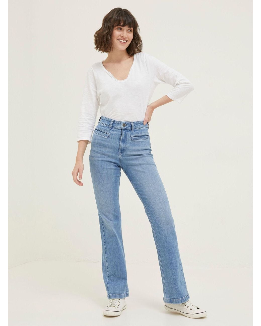 FatFace Blue Fly Flare Jeans