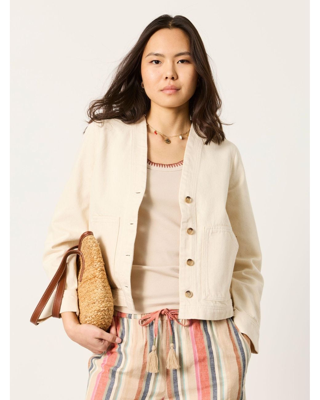 FatFace Natural Dulcie Denim Jacket