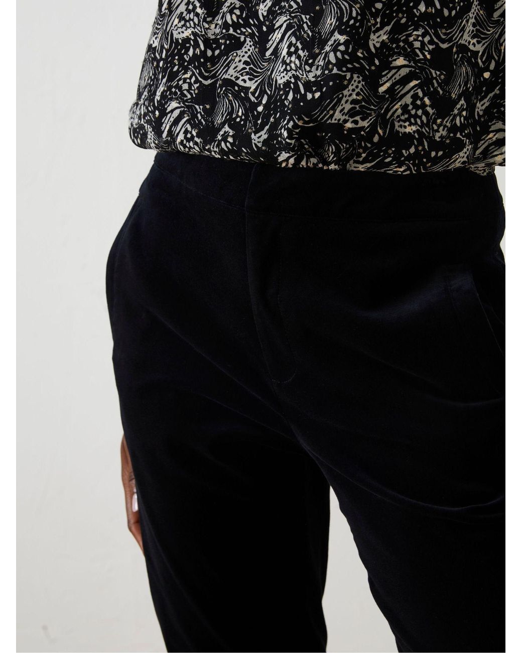 FatFace Black Isobelle Velvet Trousers