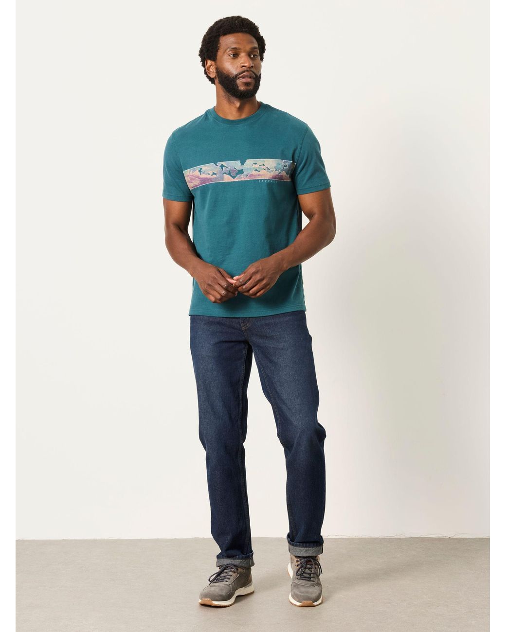 FatFace Blue Highland Graphic T-Shirt for men