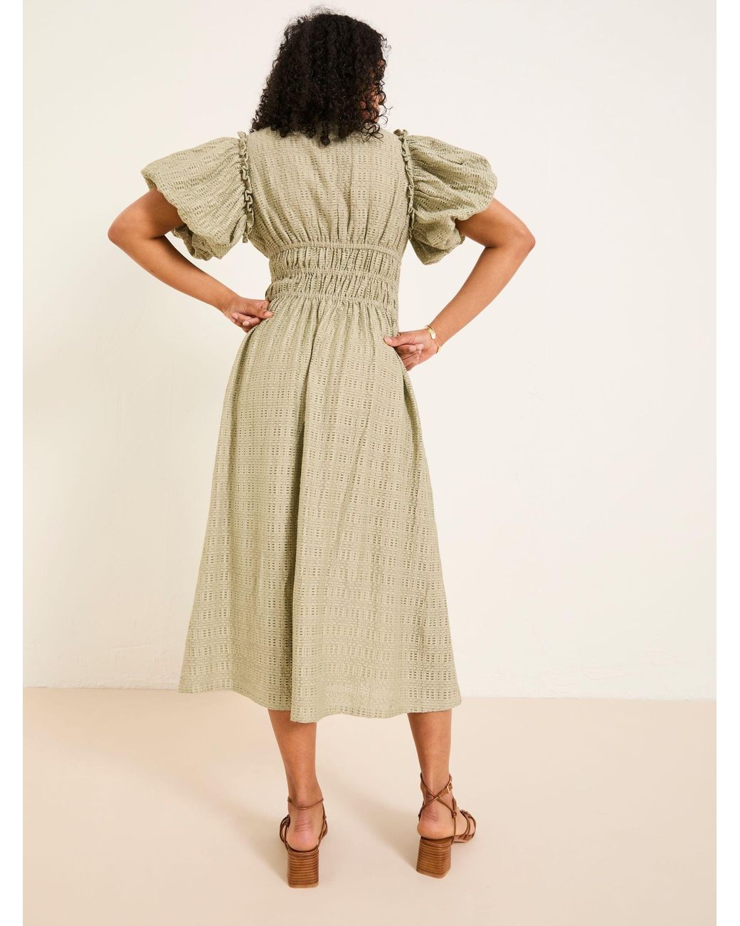 FatFace Brown Tabitha Textured Dress