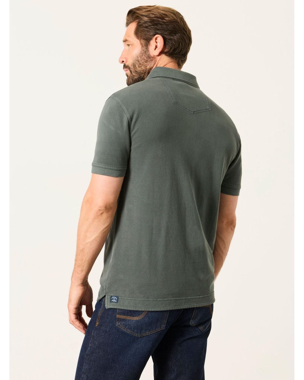 FatFace Green Short Sleeve Pique Polo Shirt for men