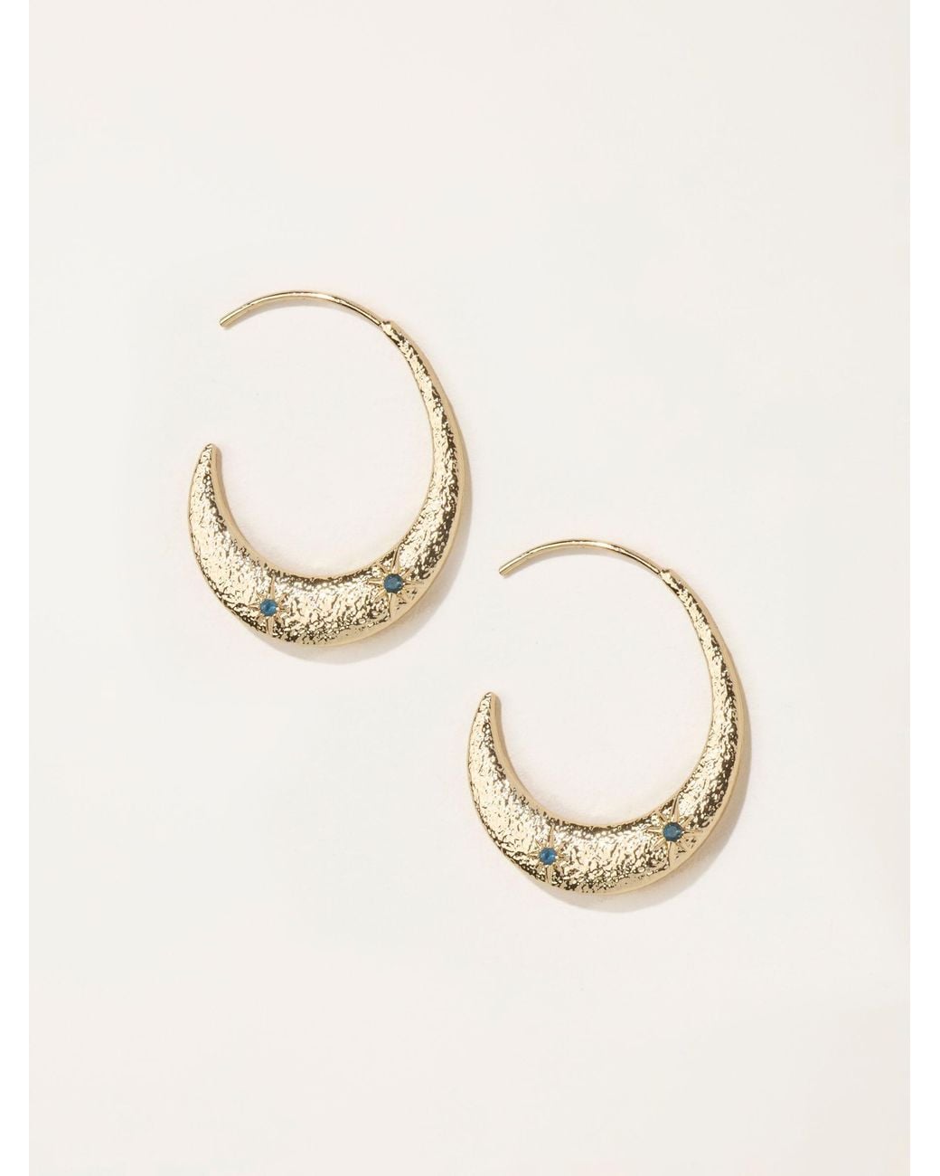 FatFace Natural Fatface Tone Moon Hoop Earrings