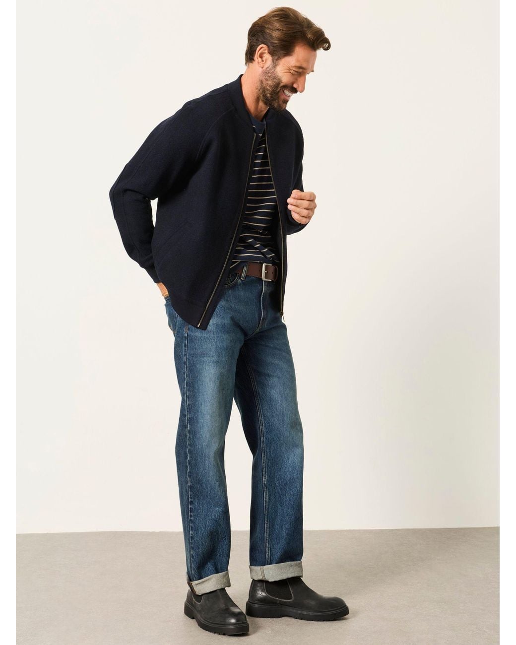 FatFace Blue Relaxed Straight Fit Jeans for men