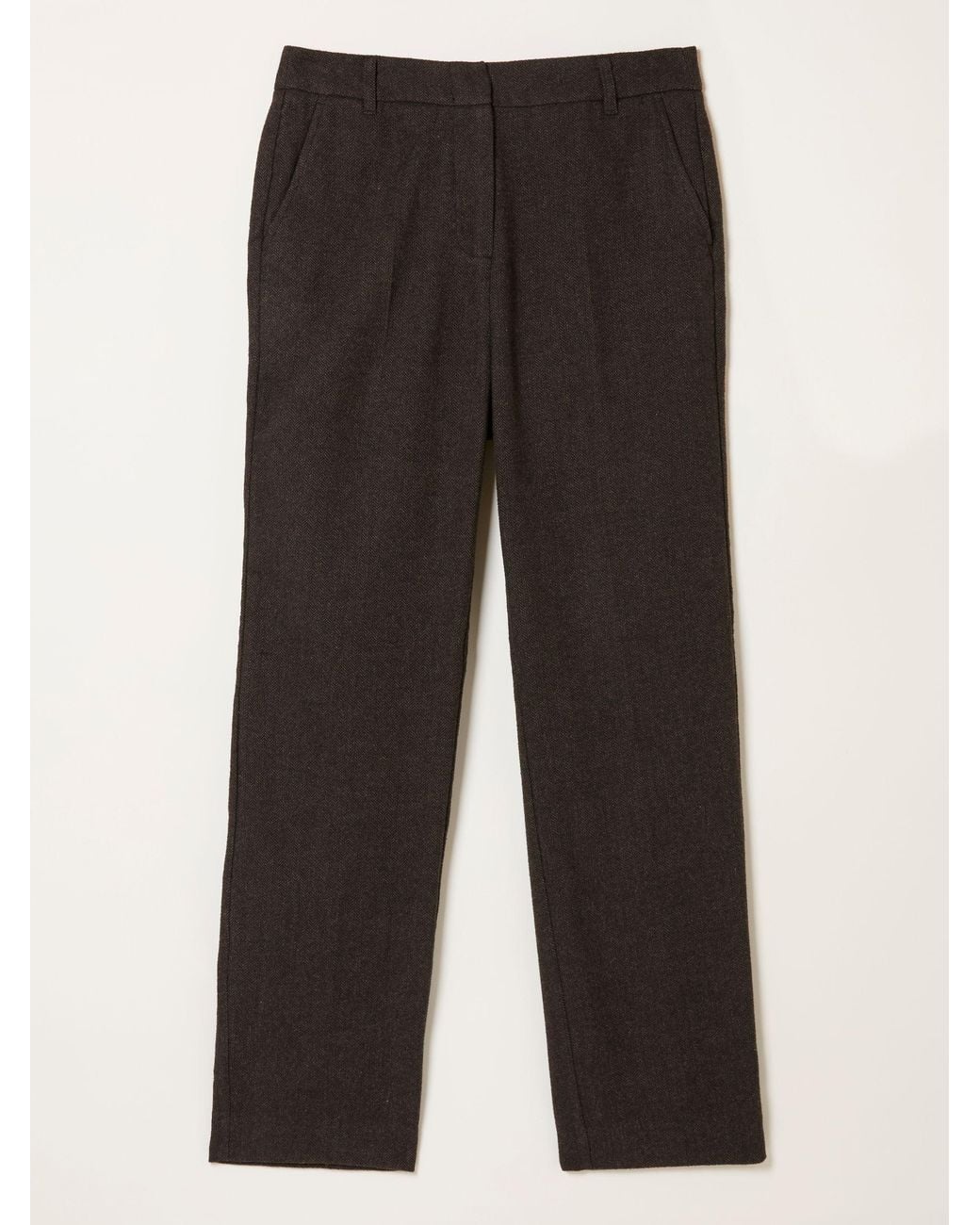 FatFace Black Tilly Herringbone Tapered Trousers
