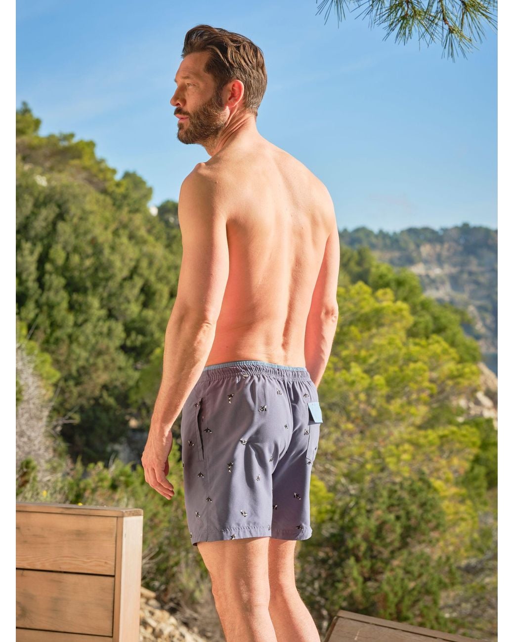 FatFace Blue Trevose Swim Shorts for men