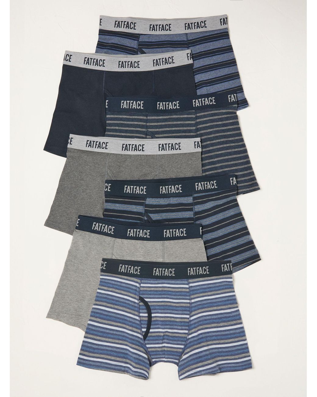 FatFace Blue 7 Pack Classic Boxers for men