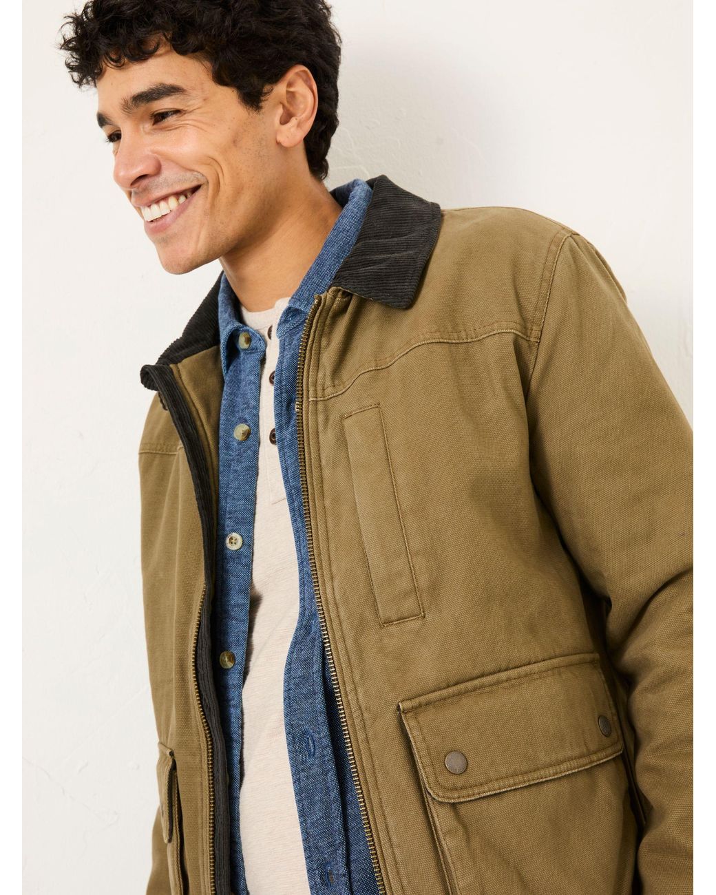 FatFace Blue Canvas Jacket for men