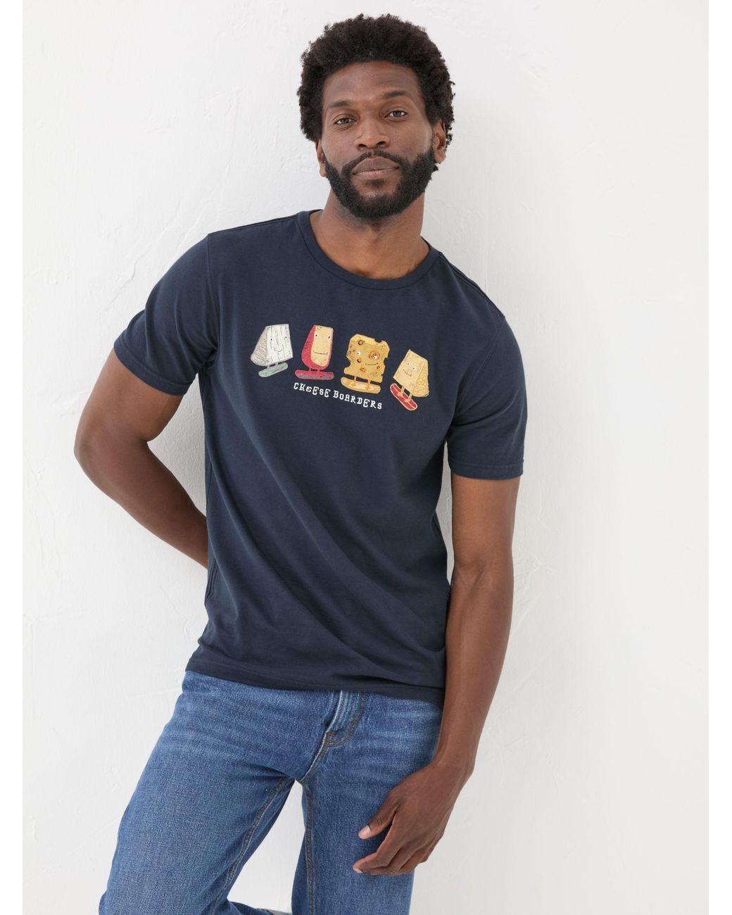 FatFace Blue Cheese Boarders Graphic T-Shirt for men