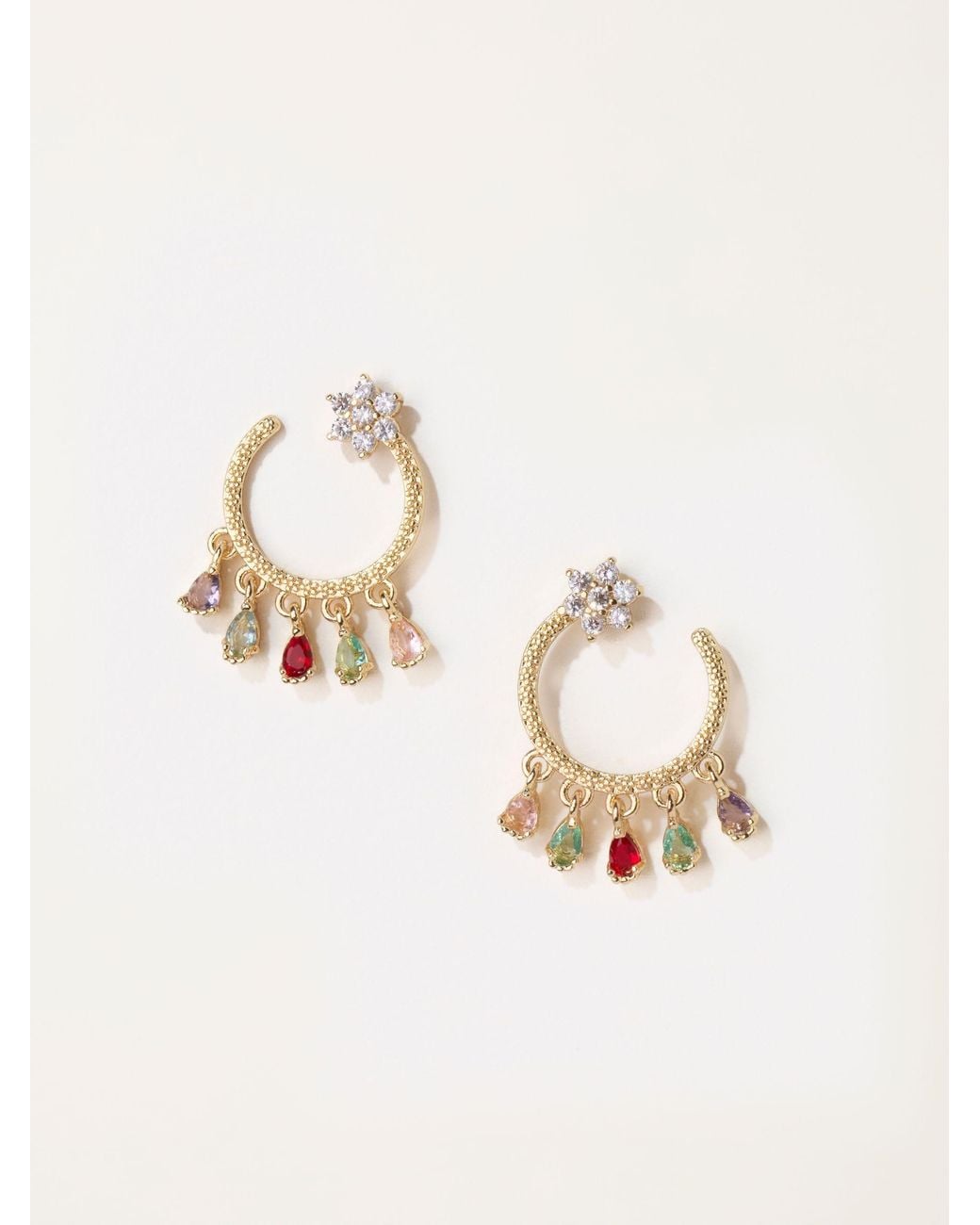 FatFace Natural Fatface Tone Star Gem Hoops
