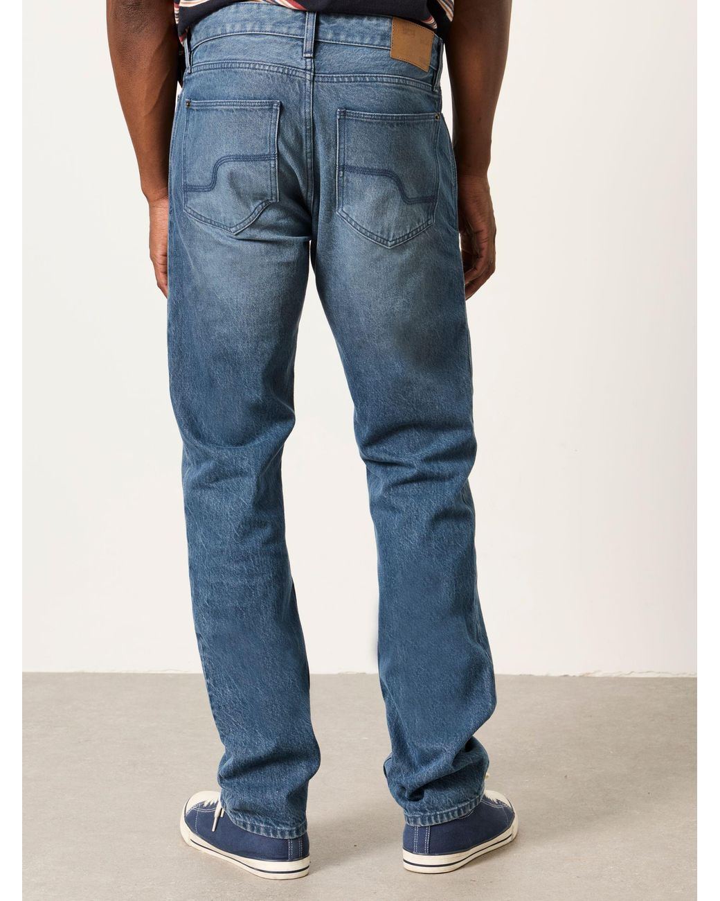 FatFace Blue Fatface Mid Straight Fit Jeans for men