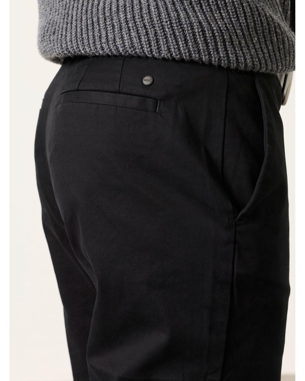 FatFace Black Bosbury Tailored Fit Smart Chino Trousers for men