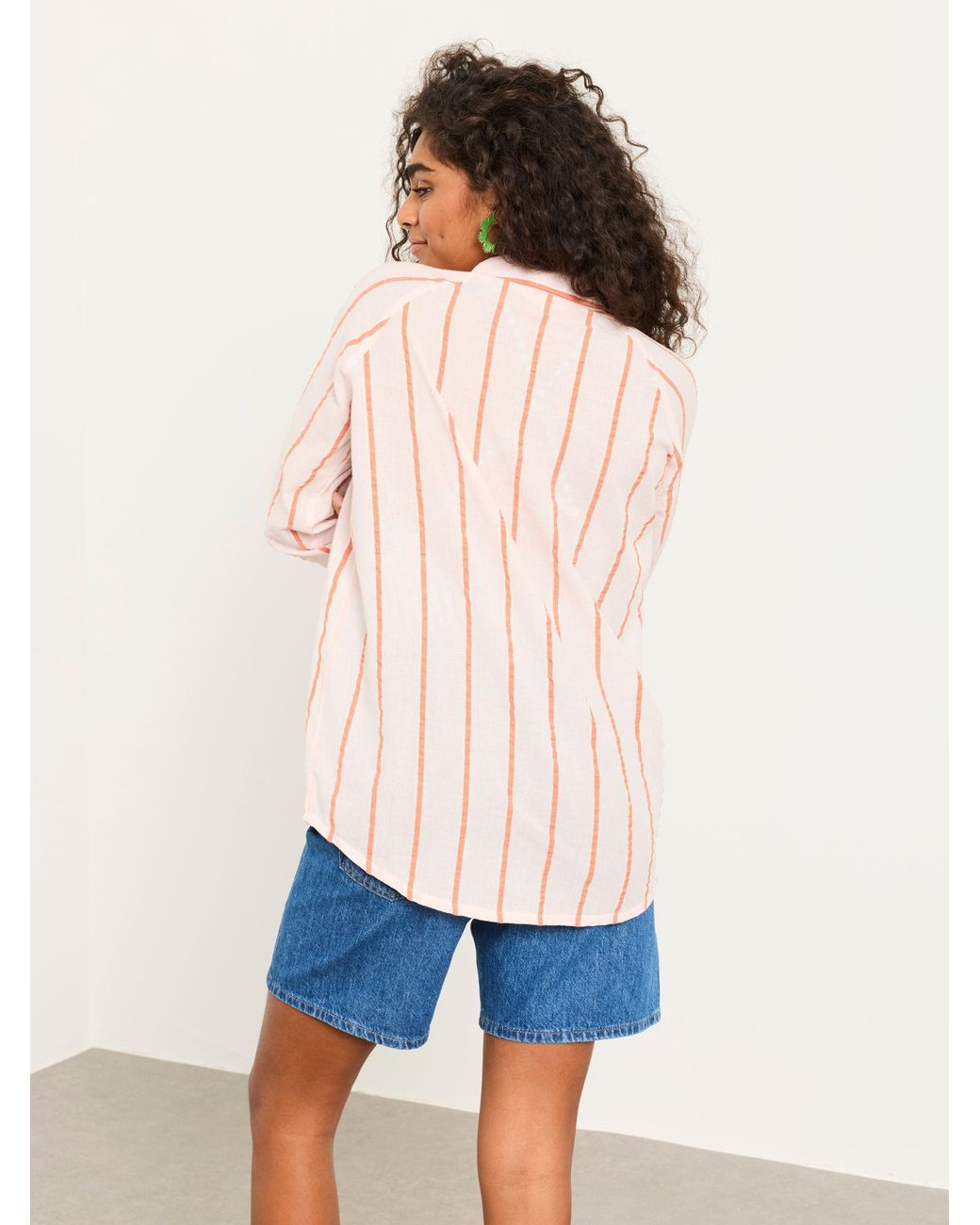 FatFace White Bessie Regular Stripe Shirt