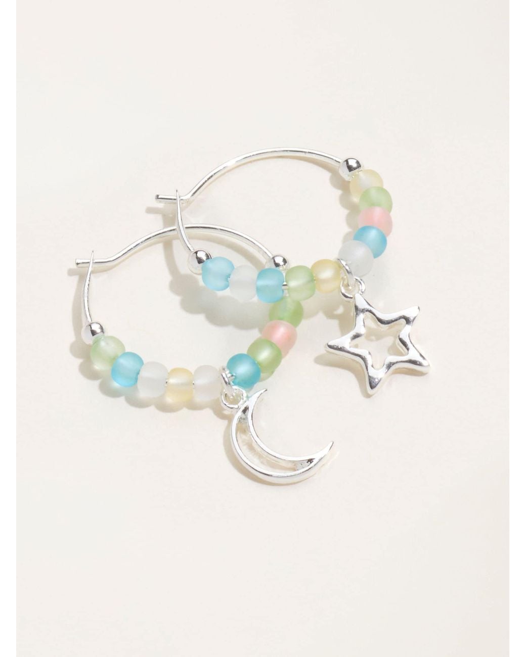 FatFace Natural Fatface Tone Star Moon Hoops