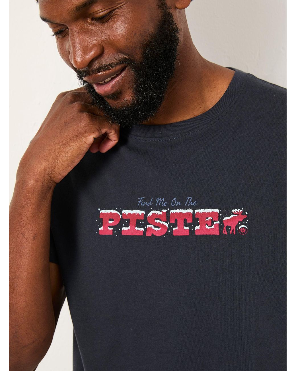 FatFace Blue Shelter Piste Graphic T-Shirt for men