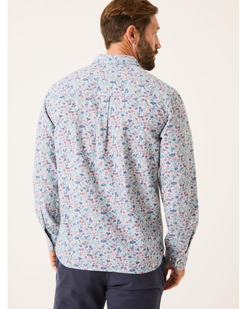 FatFace Blue Mead Long Sleeve Ditsy Print Shirt for men