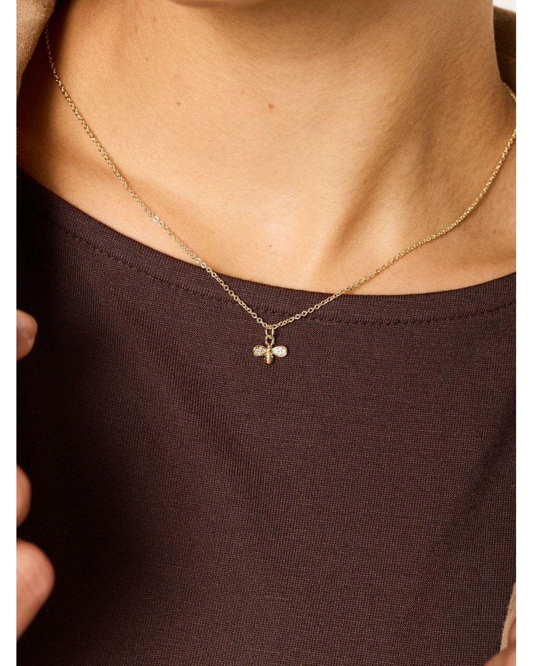 FatFace Natural Bee Necklace