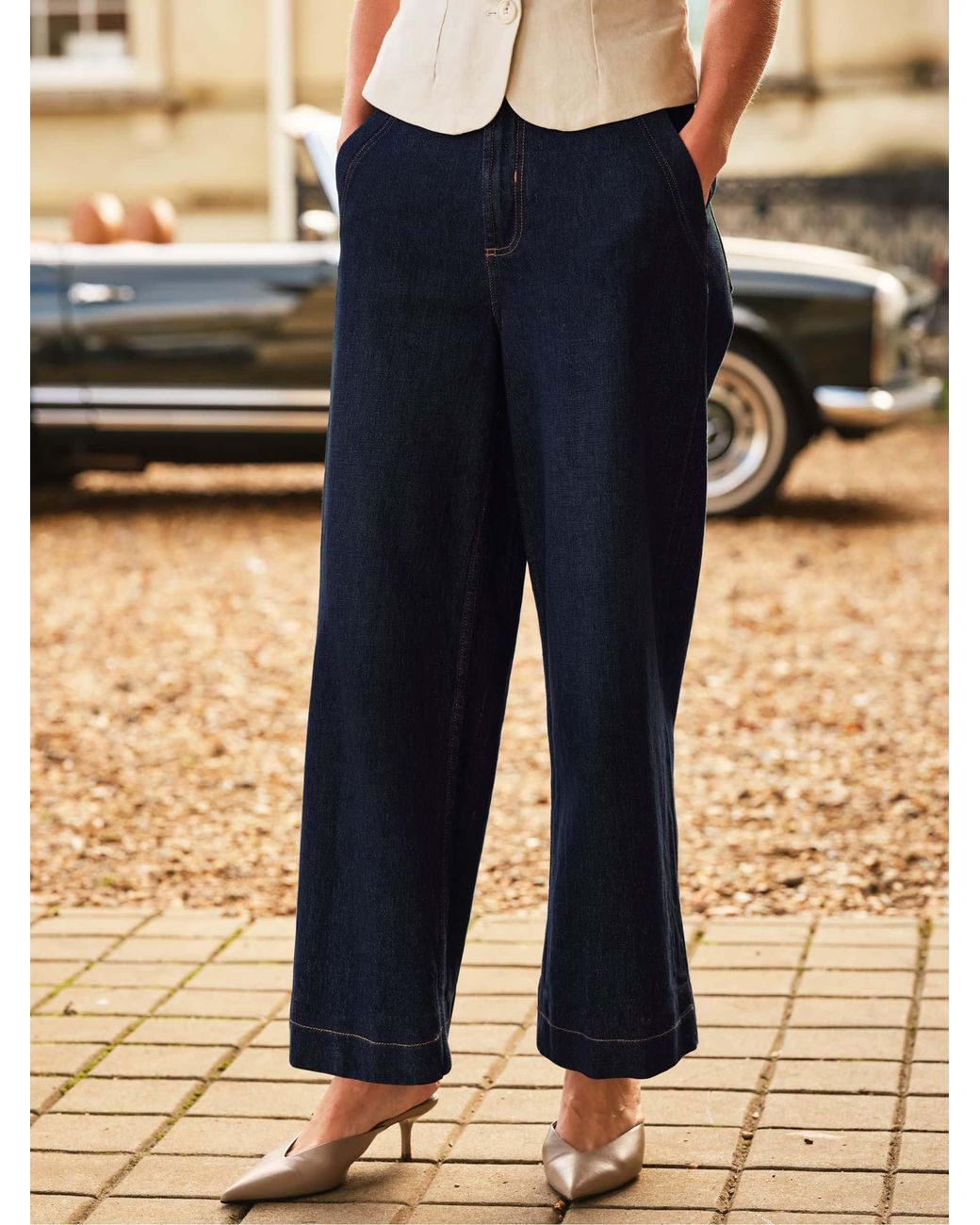 FatFace Blue Fatface Reki Wide Leg Jeans