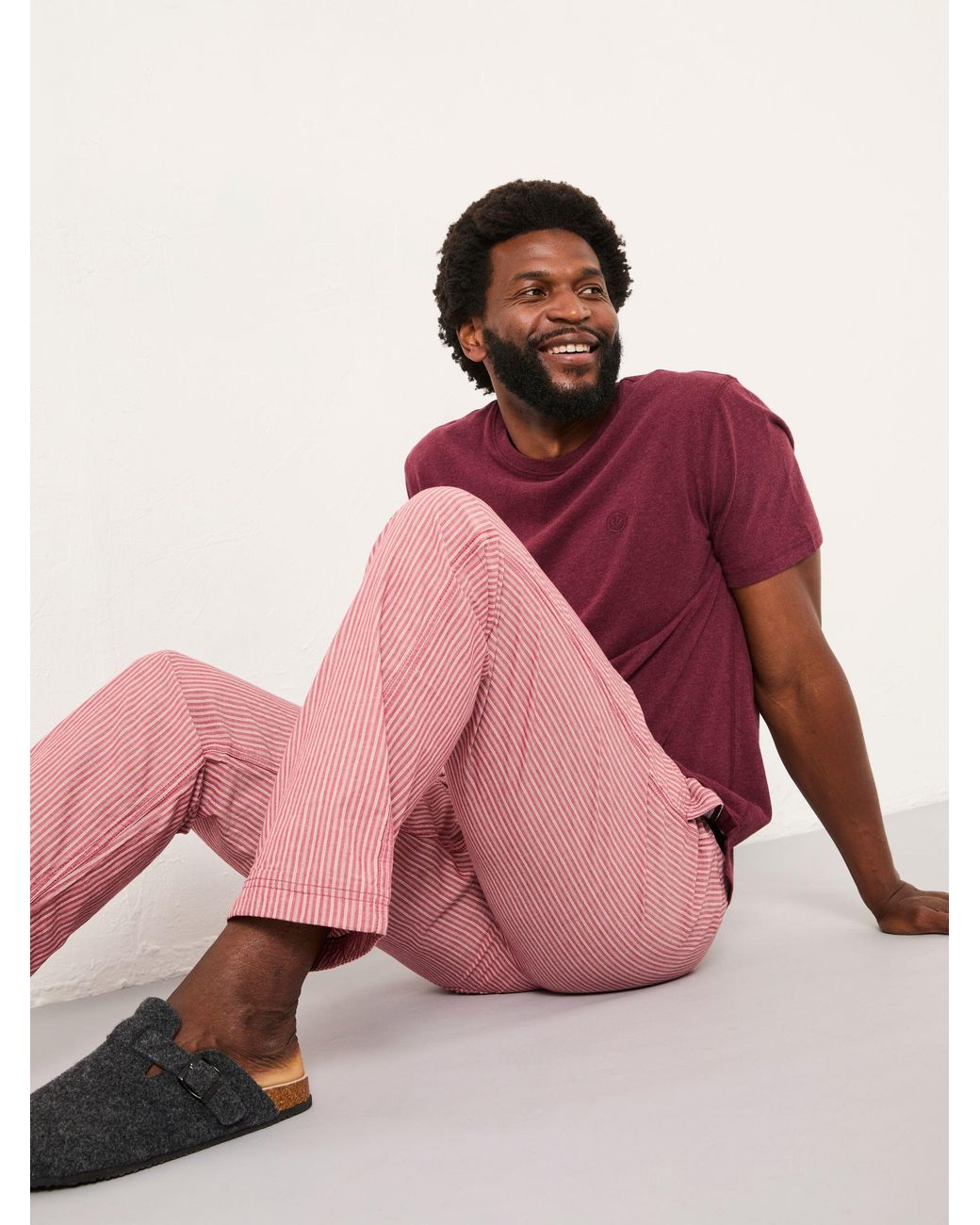 FatFace Pink Seil Stripe Pyjama Bottoms for men