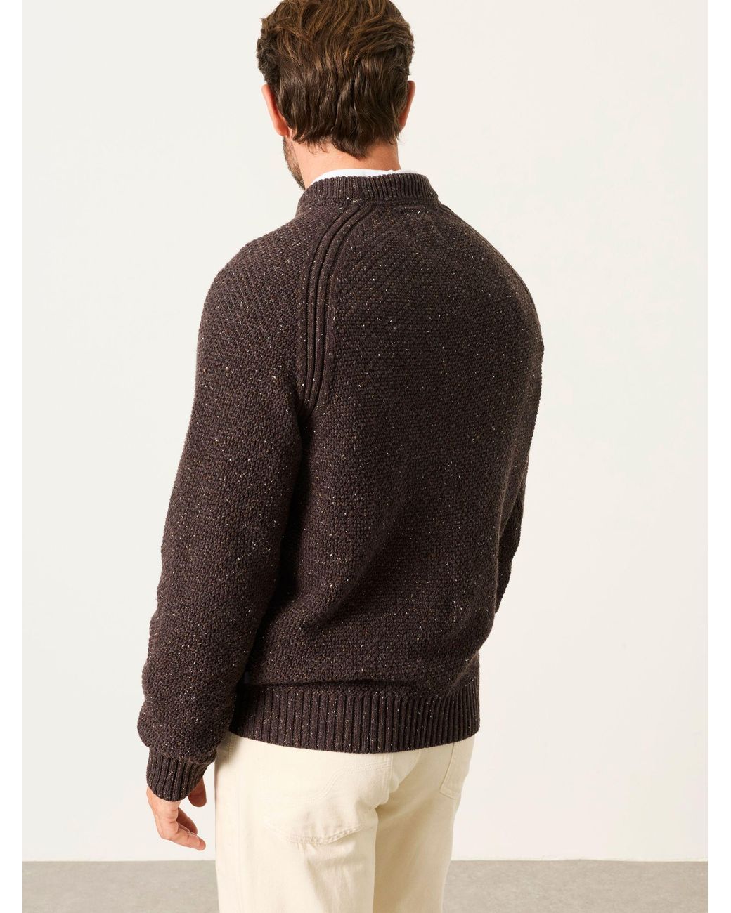 FatFace Brown Penton Crew Neck Jumper for men