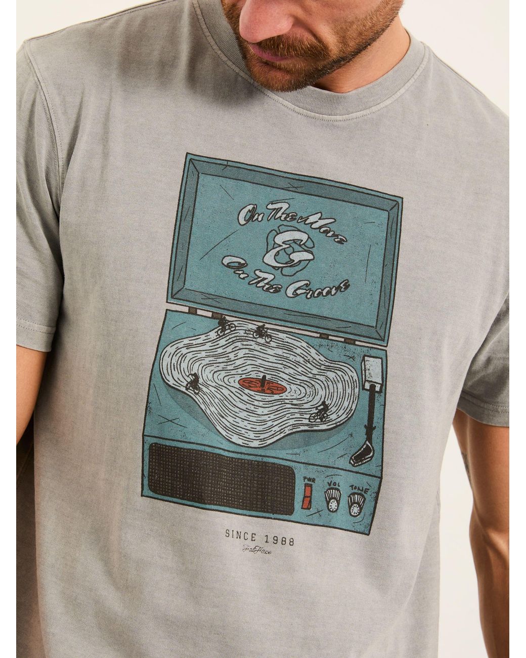 FatFace Gray Vinyl Bike Graphic Tshirt for men
