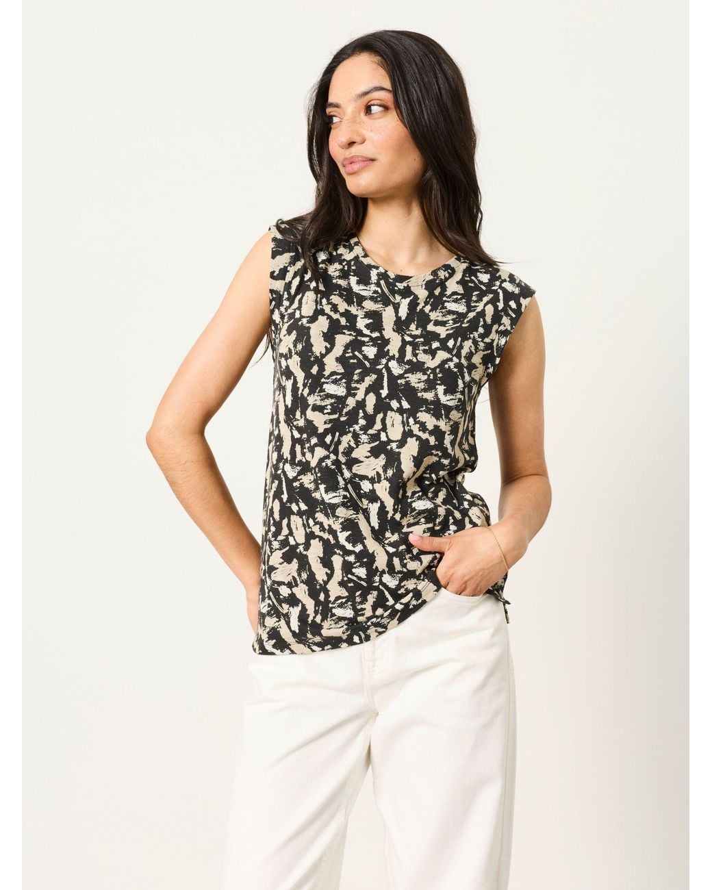 FatFace White Tia Tank Top