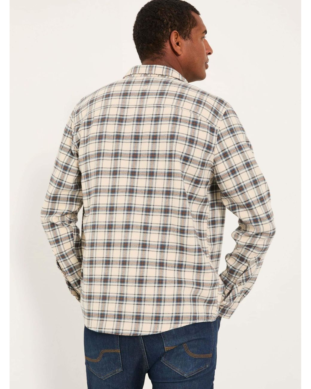 FatFace Natural Pixley Long Sleeve Check Shirt for men