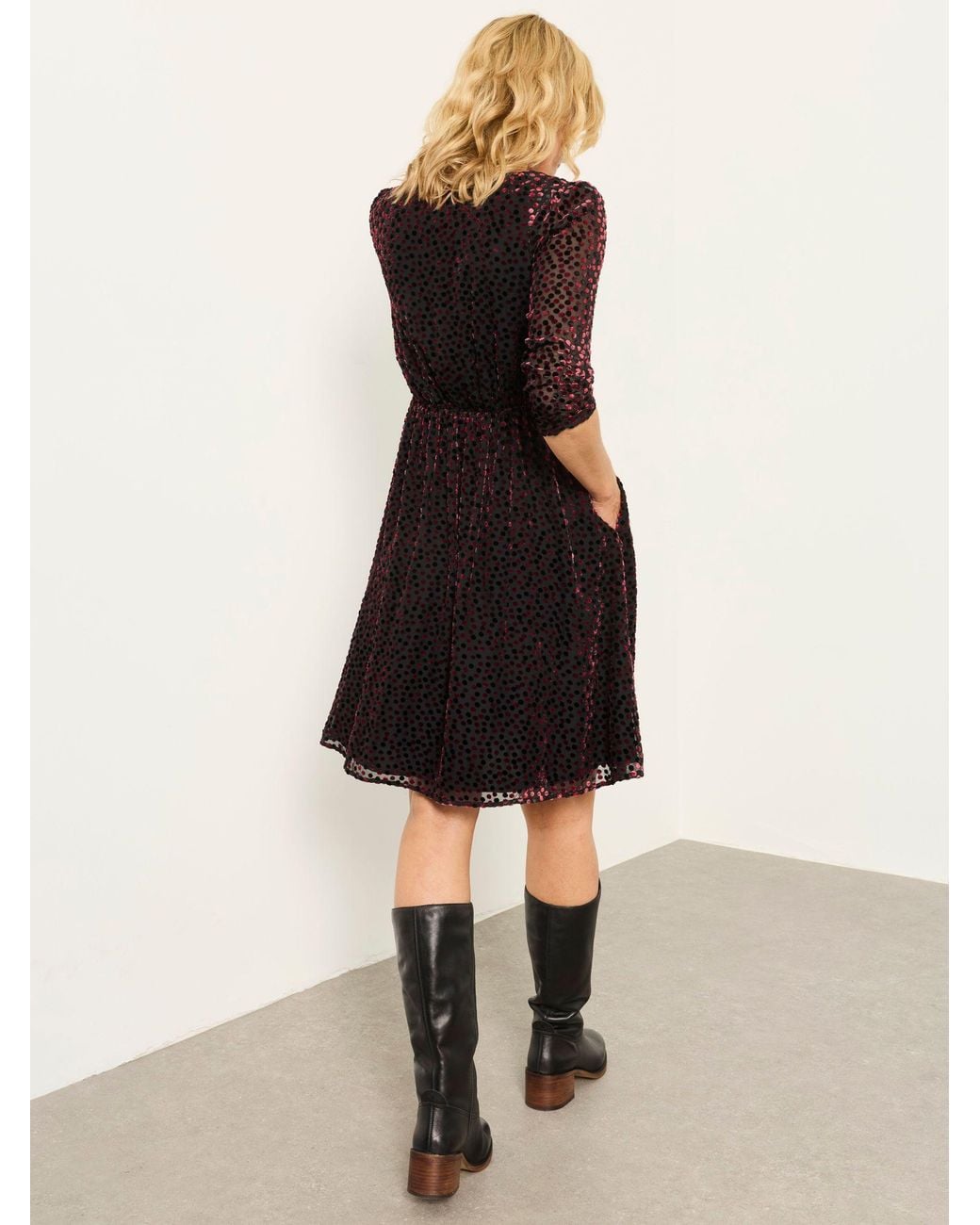 FatFace Natural Anya Petite Spot Dress