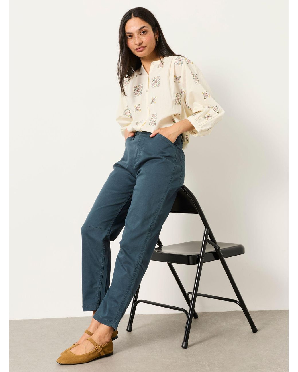 FatFace Blue Bella Chino Tapered Trousers