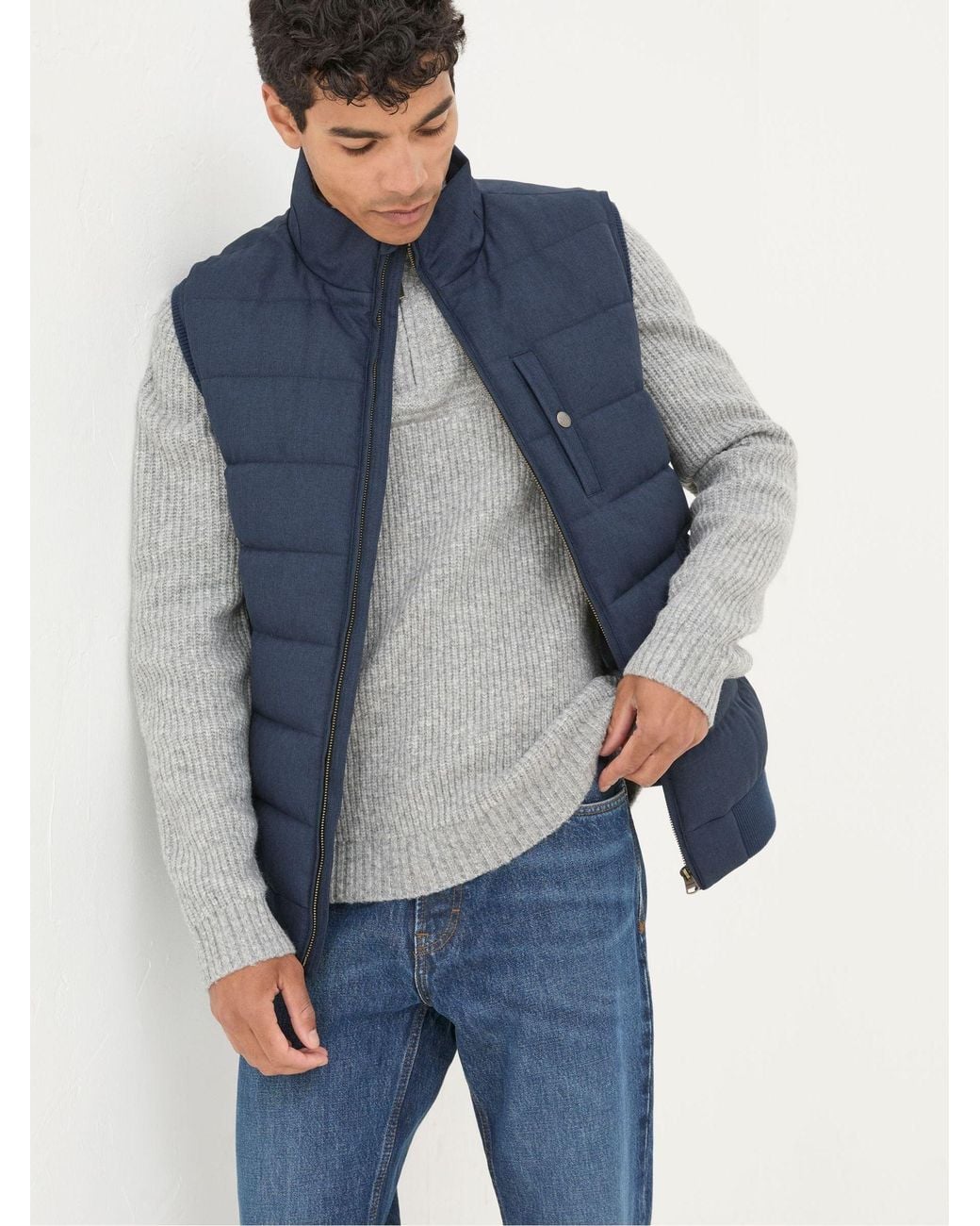 FatFace Blue Exmouth Quilted Gilet for men