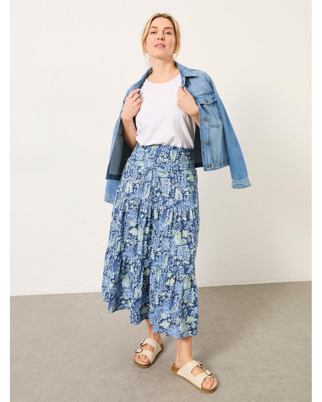 FatFace Brown Billy Midi Skirt