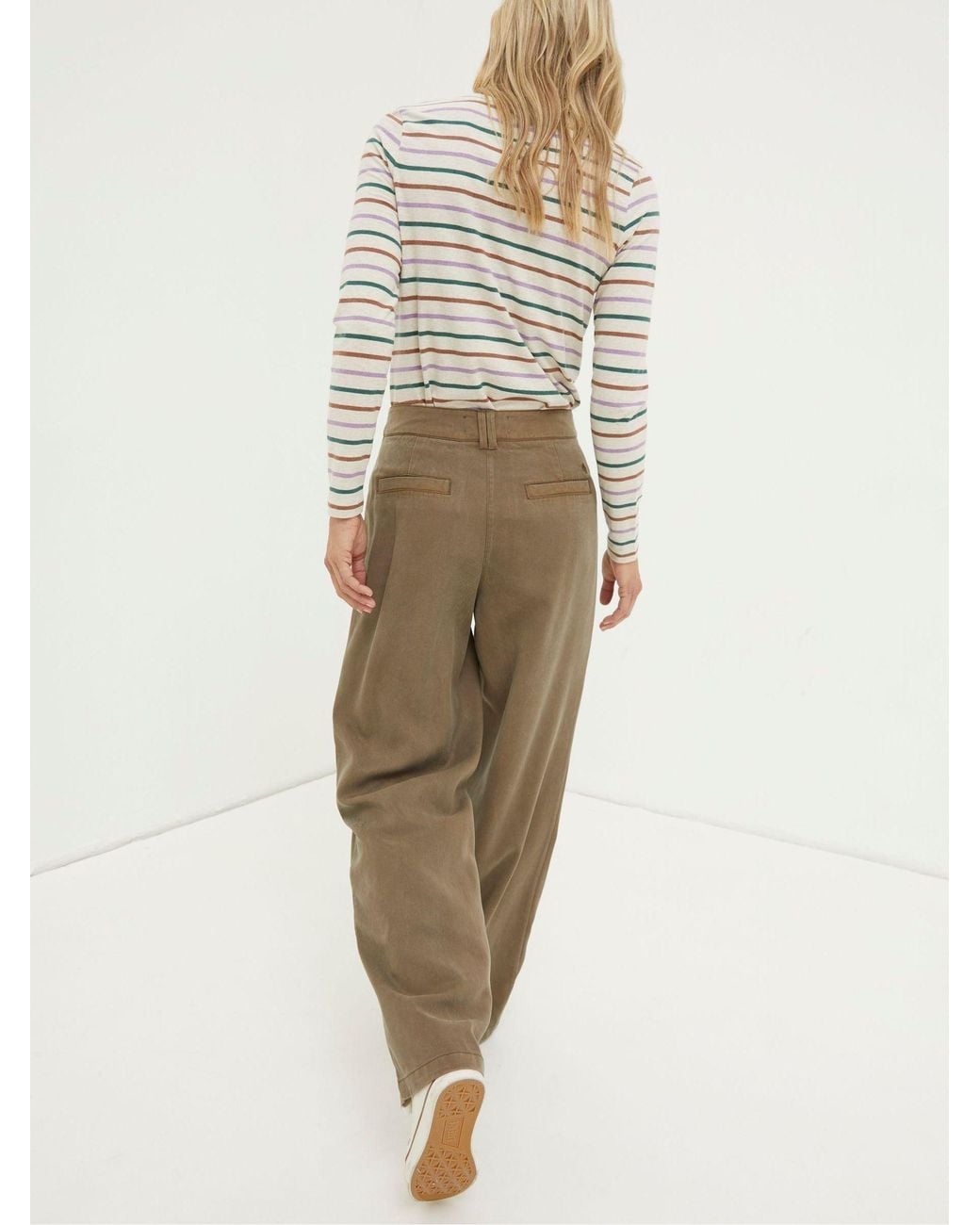 FatFace Gray Blake Wide Leg Drape Trousers