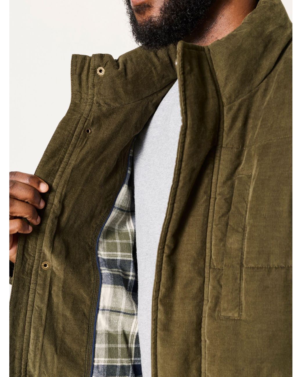 FatFace Green Cord Padded Jacket for men