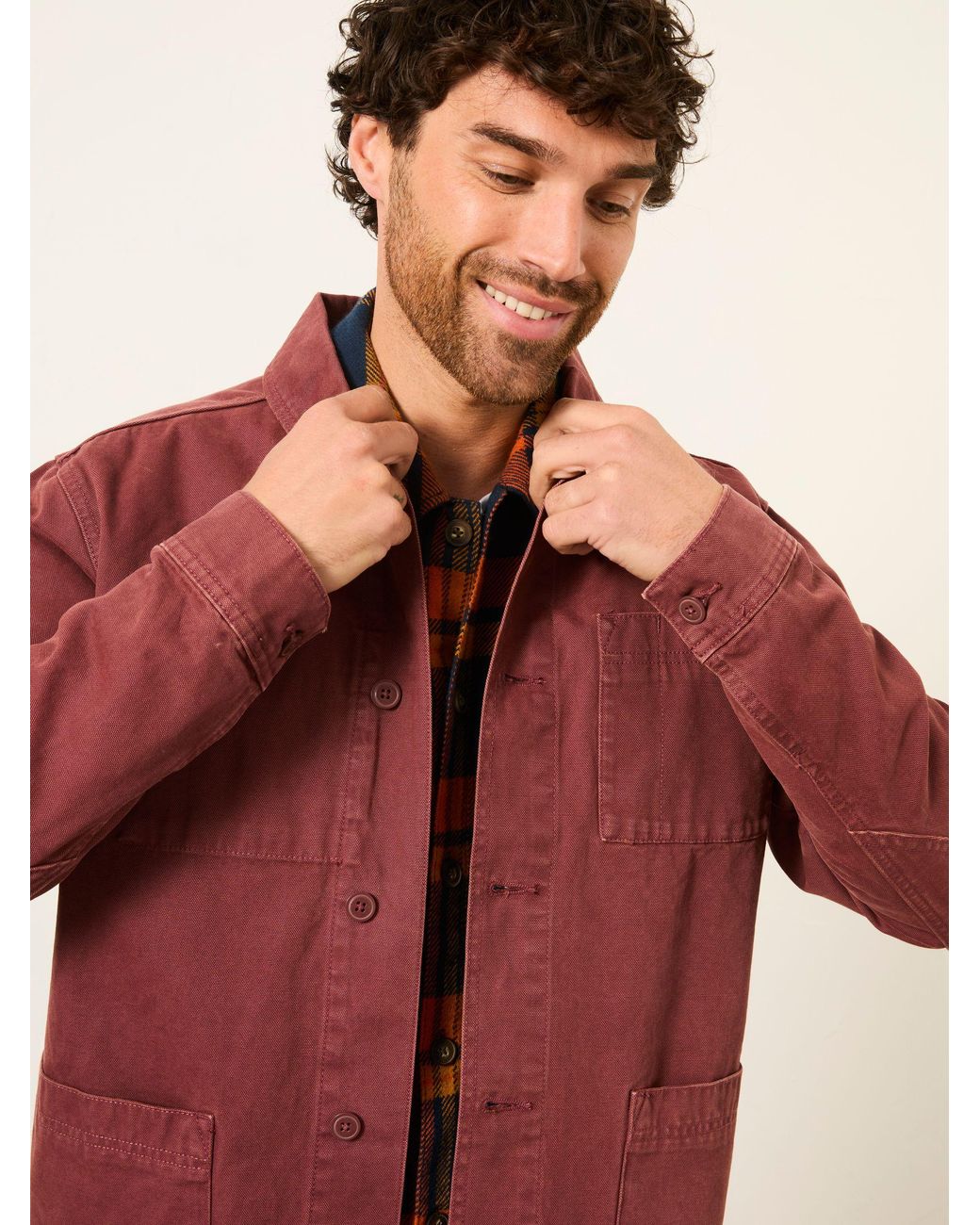FatFace Green Canvas Worker Jacket for men