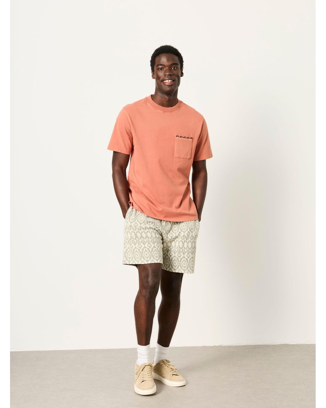 FatFace Gray Fatface Jacquard Drawstring Shorts for men